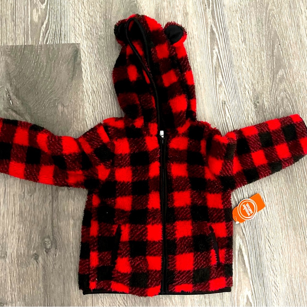 18 Months BRAND NEW plaid fleece jacket